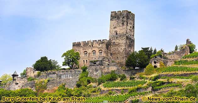 Die Burg Gutenfels bei Kaub am Rhein.